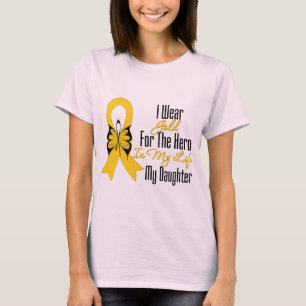 Childhood Cancer Ribbon My Hero My Daughter T-Shirt