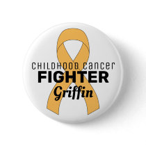 Childhood Cancer Ribbon White Button