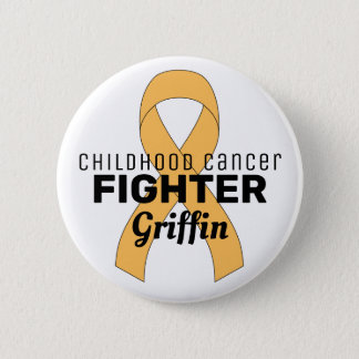 Childhood Cancer Ribbon White Button