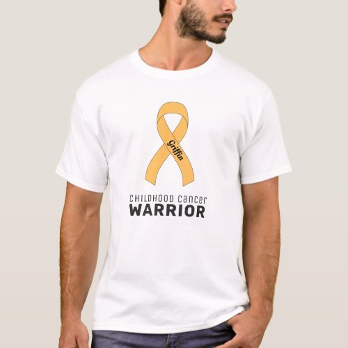 Childhood Cancer Ribbon White Mens T_Shirt
