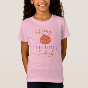 childhood cancer strong little pumpkin Custom Name T-Shirt