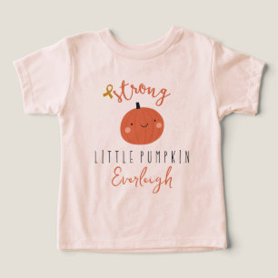 childhood cancer strong little pumpkin Custom Name Toddler T-shirt