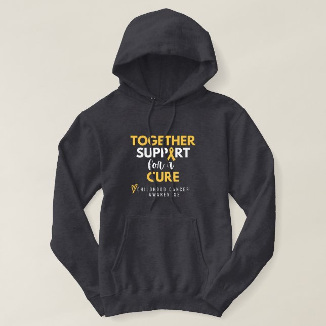 childhood cancer.support.cure. Pullover Hoodie (Design Front)