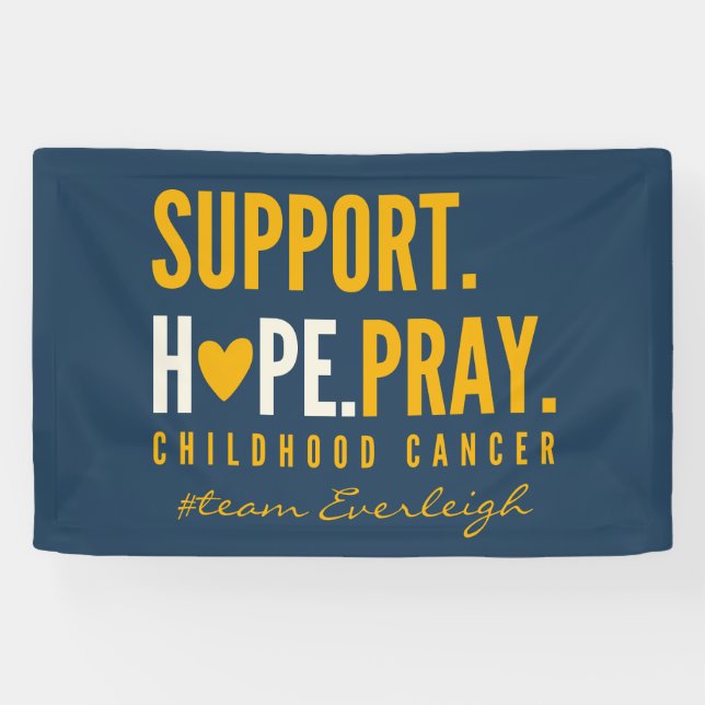 childhood cancer support Custom name Banner Sign (Horizontal)
