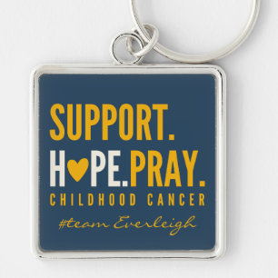 childhood cancer support Custom name Keychain