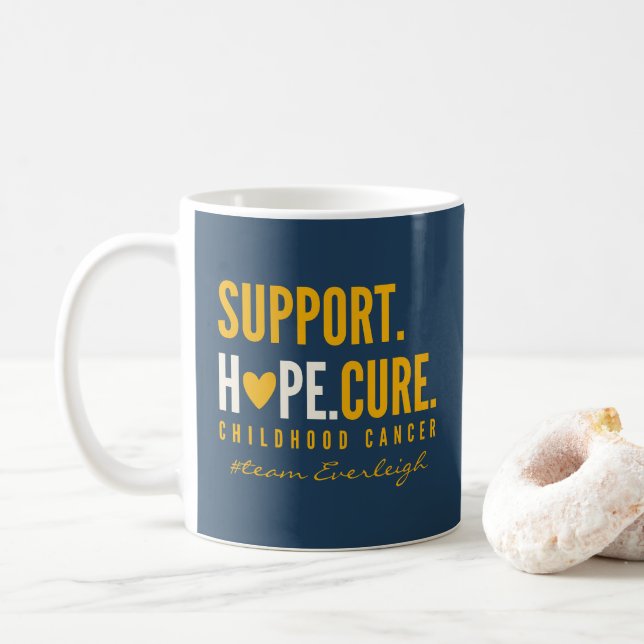 childhood cancer support Custom name Mug (With Donut)