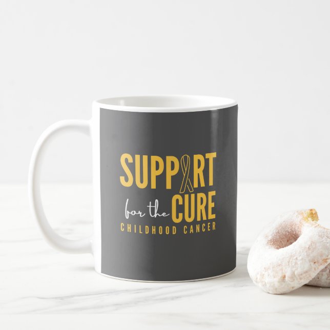 childhood cancer. support for the cure. Mugs (With Donut)