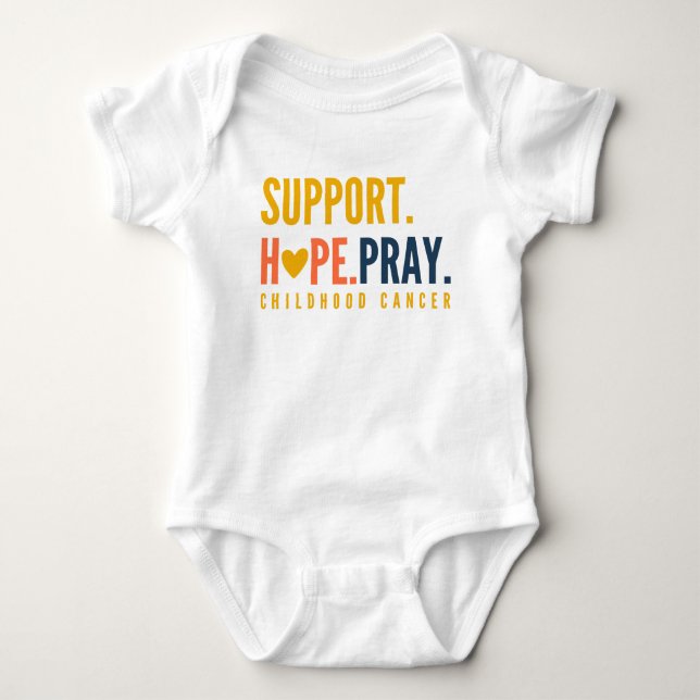 childhood cancer support hope pray Baby Bodysuit (Front)