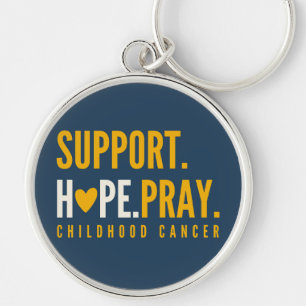 childhood cancer support hope pray Keychain