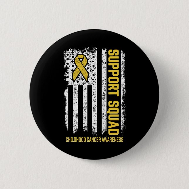 Childhood Cancer Support Squad Childhood Cancer Aw Button (Front)