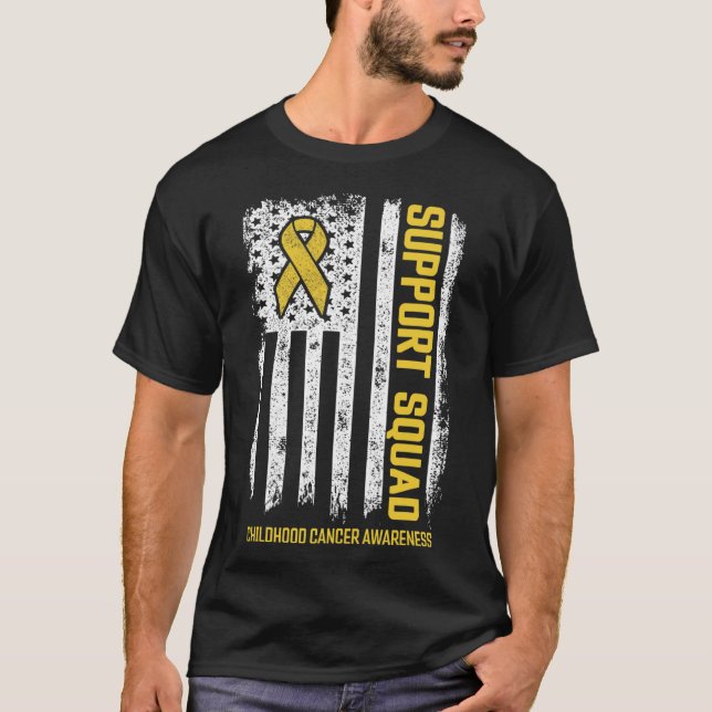 Childhood Cancer Support Squad Childhood Cancer Aw T-Shirt (Front)