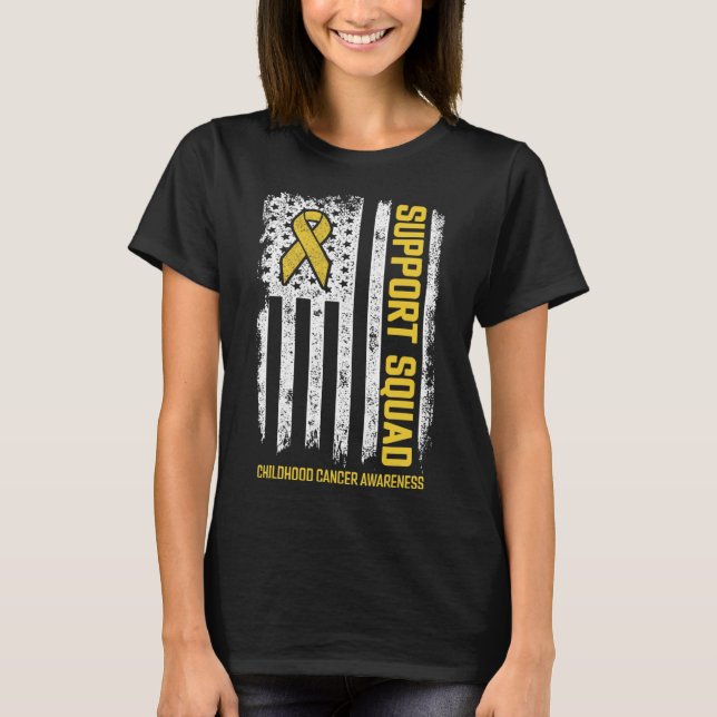 Childhood Cancer Support Squad Childhood Cancer Aw T-Shirt (Front)