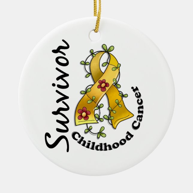 Childhood Cancer Survivor 15 Ceramic Ornament (Front)