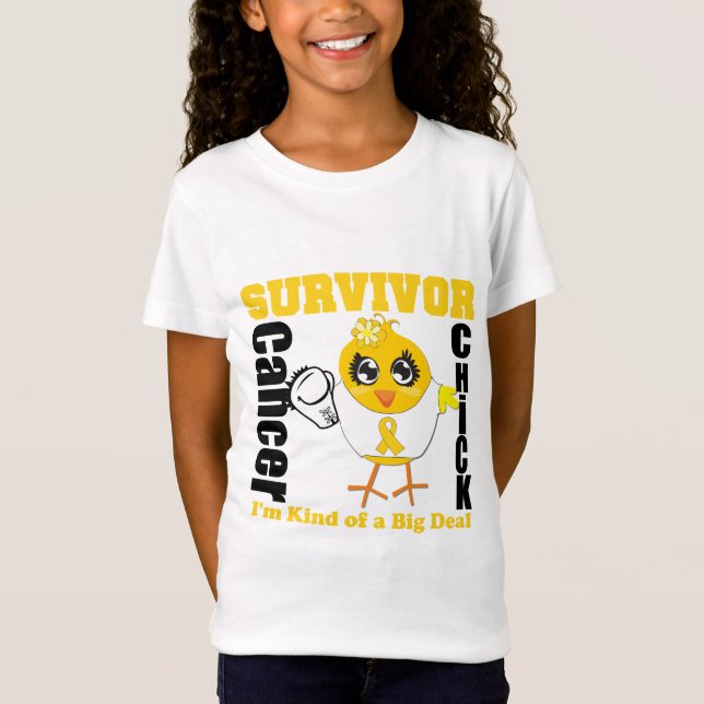 Childhood Cancer Survivor Chick Ribbon T-Shirt (Front)