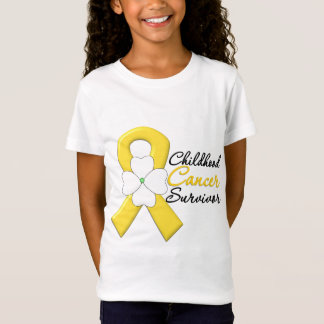 Childhood Cancer Survivor Flower Ribbon T-Shirt