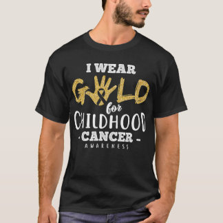 Childhood Cancer Survivor I Wear Gold Awareness Gi T-Shirt