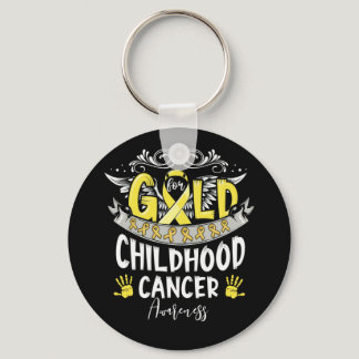 Childhood Cancer Survivor I Wear Gold Ribbon Keychain