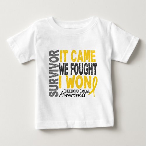 Childhood Cancer Survivor It Came We Fought I Won Baby T_Shirt