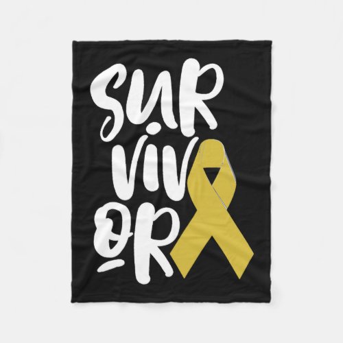 Childhood Cancer Survivor Kids Awareness Ribbon  Fleece Blanket