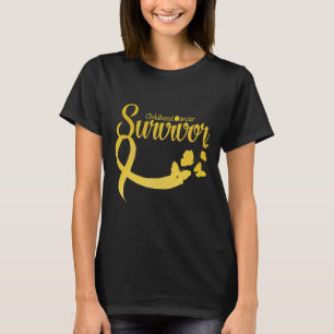 Childhood Cancer Survivor Ribbon Butterfly Awarene T-Shirt