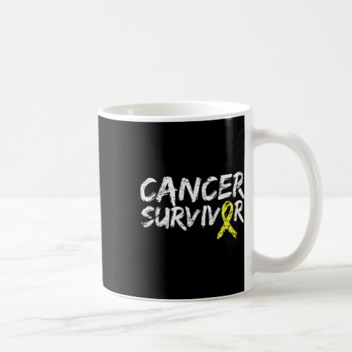 Childhood Cancer Survivor Yellow Ribbon Awareness  Coffee Mug