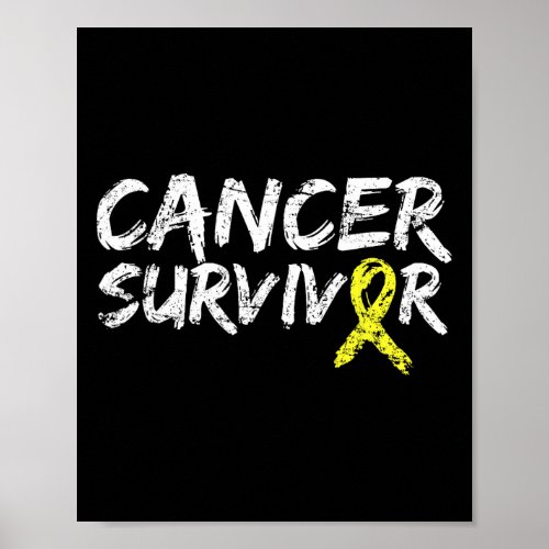 Childhood Cancer Survivor Yellow Ribbon Awareness  Poster