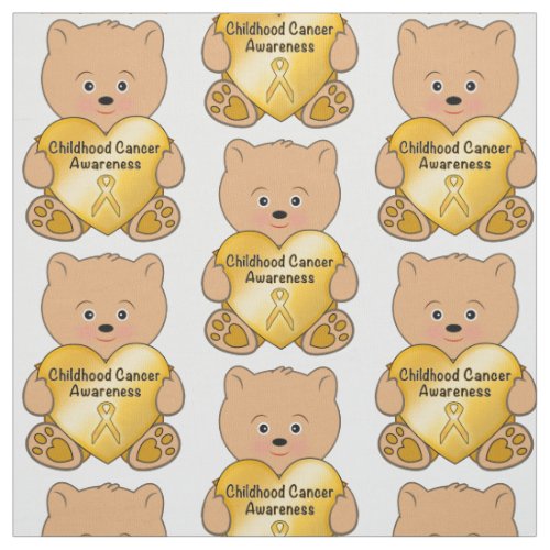 Childhood Cancer Teddy Bear with Heart Fabric