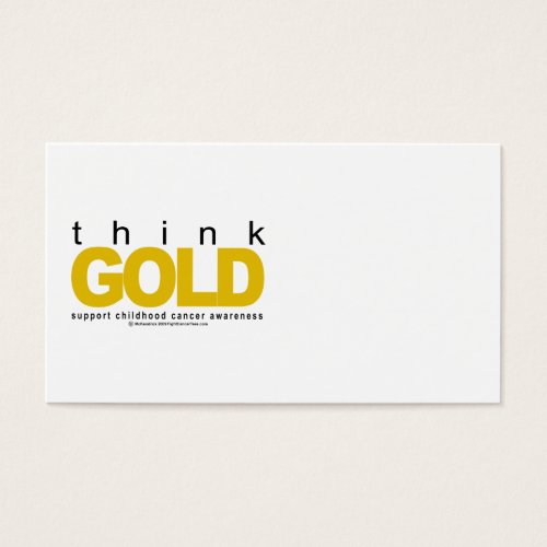 Childhood Cancer Think GOLD Business Cards
