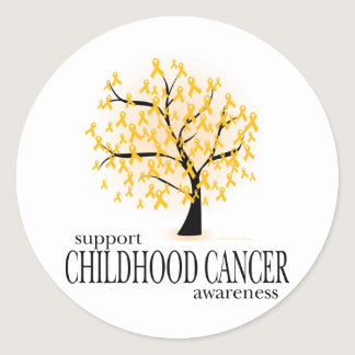 Childhood Cancer Tree Classic Round Sticker