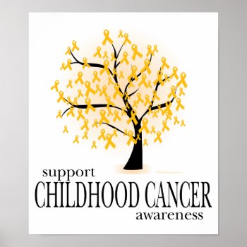 Childhood Cancer Tree Poster by fightcancertees at Zazzle