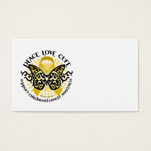 Customizable Childhood Cancer Tribal Butterfly Business Cards