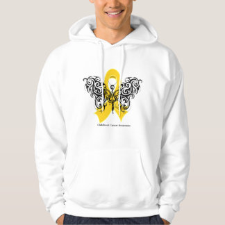 Childhood Cancer Tribal Butterfly Ribbon Hoodie