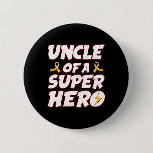 Childhood Cancer Uncle Of A Superhero Family Ribbo Button