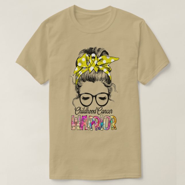 Childhood Cancer Warrio Childhood Cancer Awareness T-Shirt (Design Front)