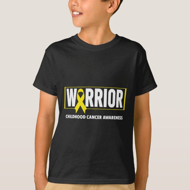 Childhood Cancer  - Warrior Childhood Cancer Aware T-Shirt (Front)