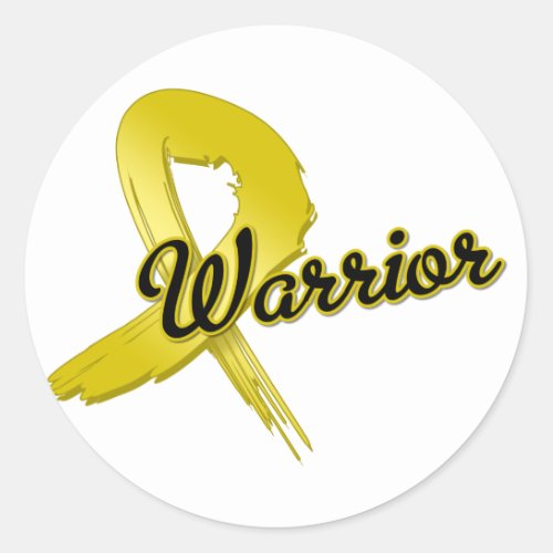 Childhood Cancer Warrior Grunge Classic Round Sticker