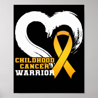 Childhood Cancer Warrior Heart Poster