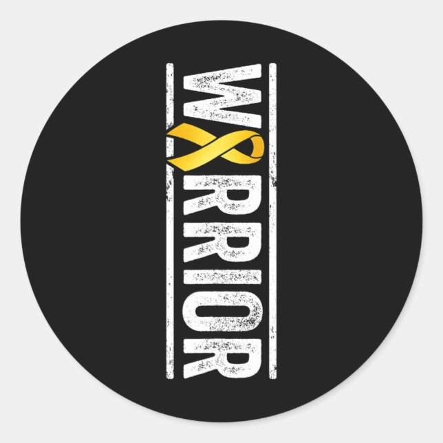 Childhood Cancer Warrior - Pediatric Golden Awaren Classic Round Sticker (Front)