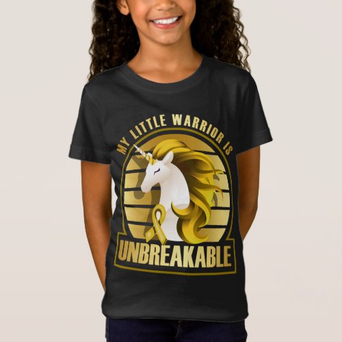 Childhood Cancer Warrior Unbreakable Unicorn Mom o T_Shirt