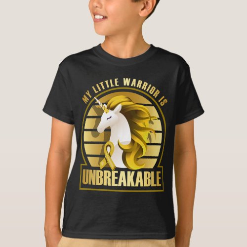 Childhood Cancer Warrior Unbreakable Unicorn Mom o T_Shirt