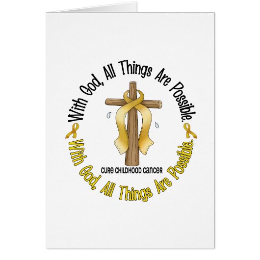 Childhood Cancer With God All Things Are Possible Cards (Front)
