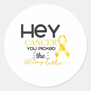 Childhood Cancer You Picked The Wrong Toddler Awar Classic Round Sticker