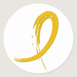 Childhood Cancer's Gold Ribbon A4 Classic Round Sticker