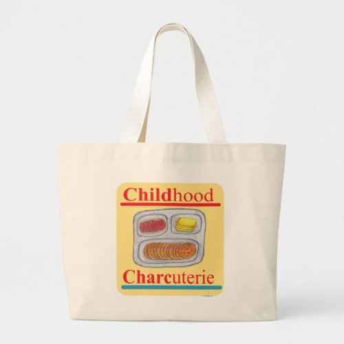  Childhood Charcuterie Cartoon Lunch Art Large Tote Bag