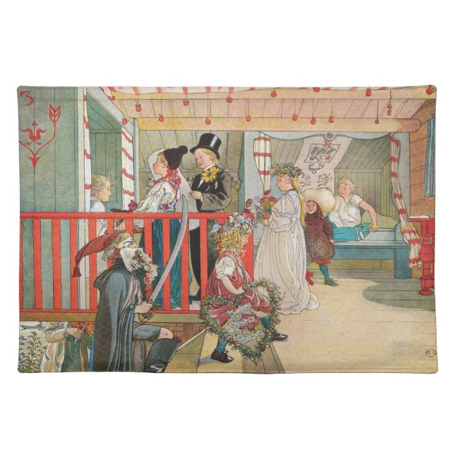 Childhood Christmas Parade in Sweden Cloth Placemat (Front)