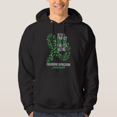 Childhood Depression Awareness Month Butterfly Gre Hoodie