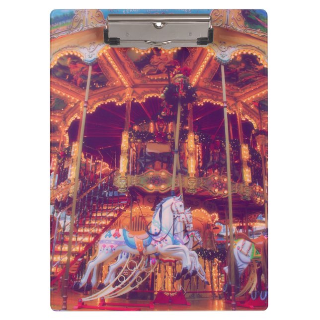 childhood dream - old horse carousel  clipboard (Front)