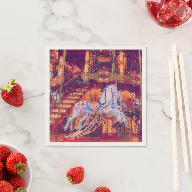 childhood dream - old horse carousel napkins (Insitu)