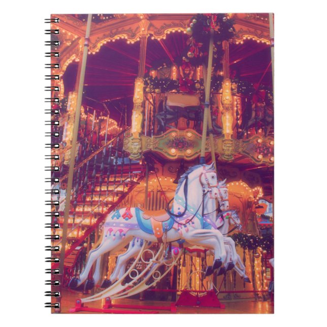 childhood dream - old horse carousel  notebook (Front)