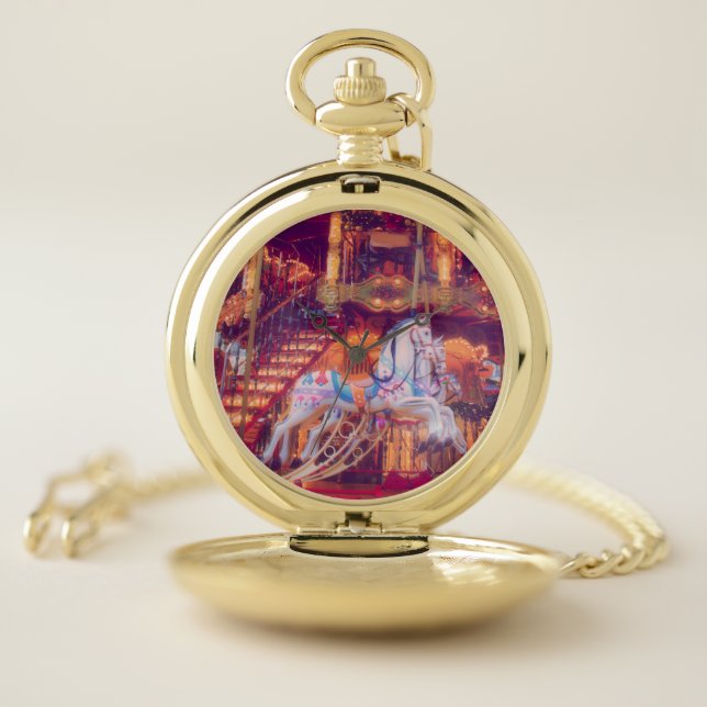 childhood dream - old horse carousel pocket watch (Inside)